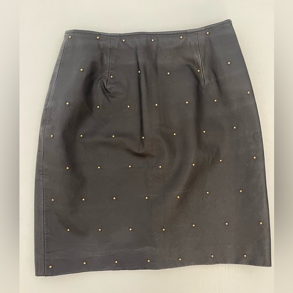 *100% Leather Vintage 80s David Benjamin Skirt - Picture 6 of 13